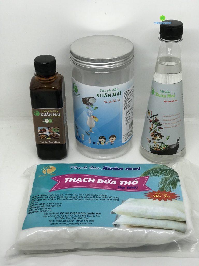 Một số sản phẩm từ dừa do Thạch dừa Xuân Mai cung cấp