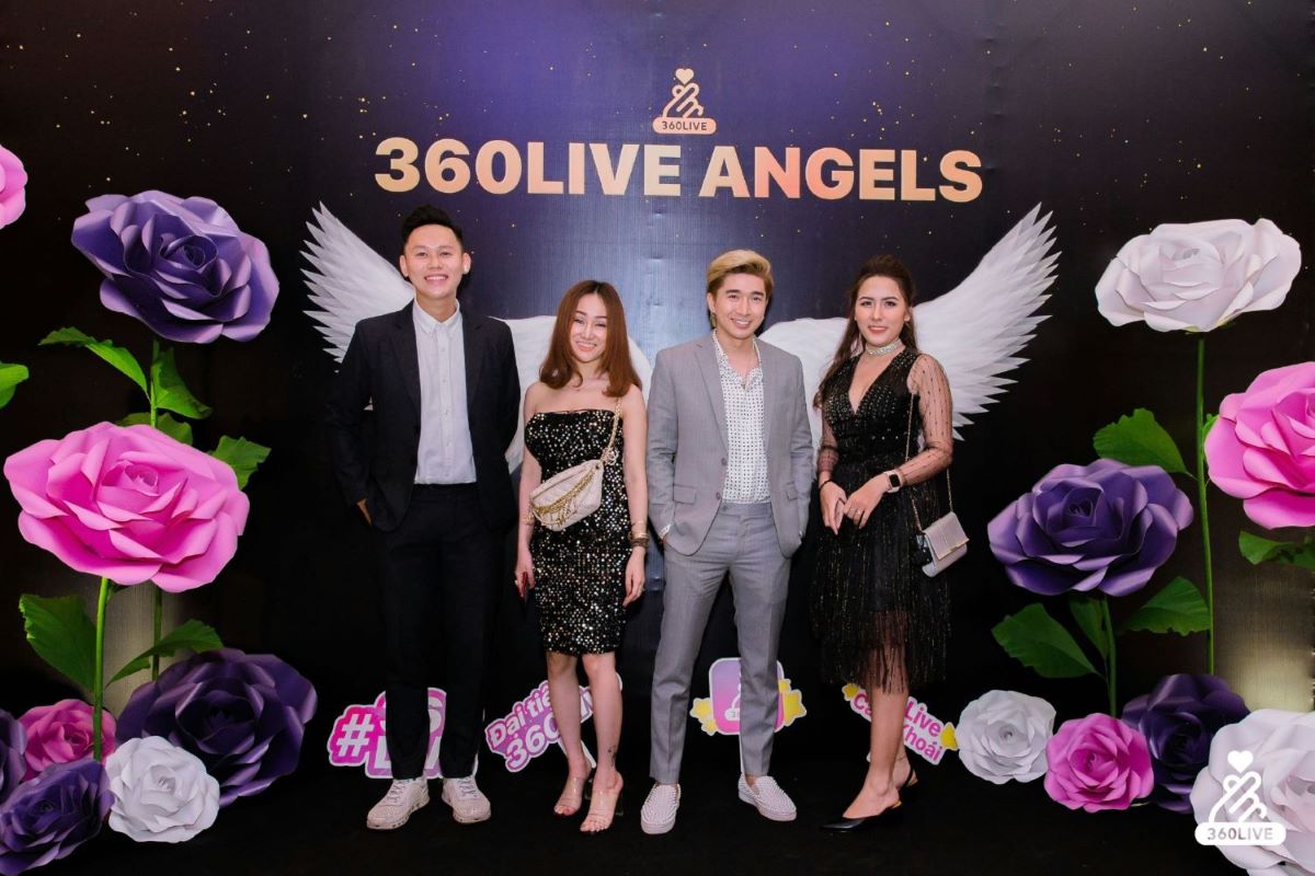 Lê Vi AIN (góc phải) cùng ca sĩ Chi Dân trong sự kiện 360Live Angels