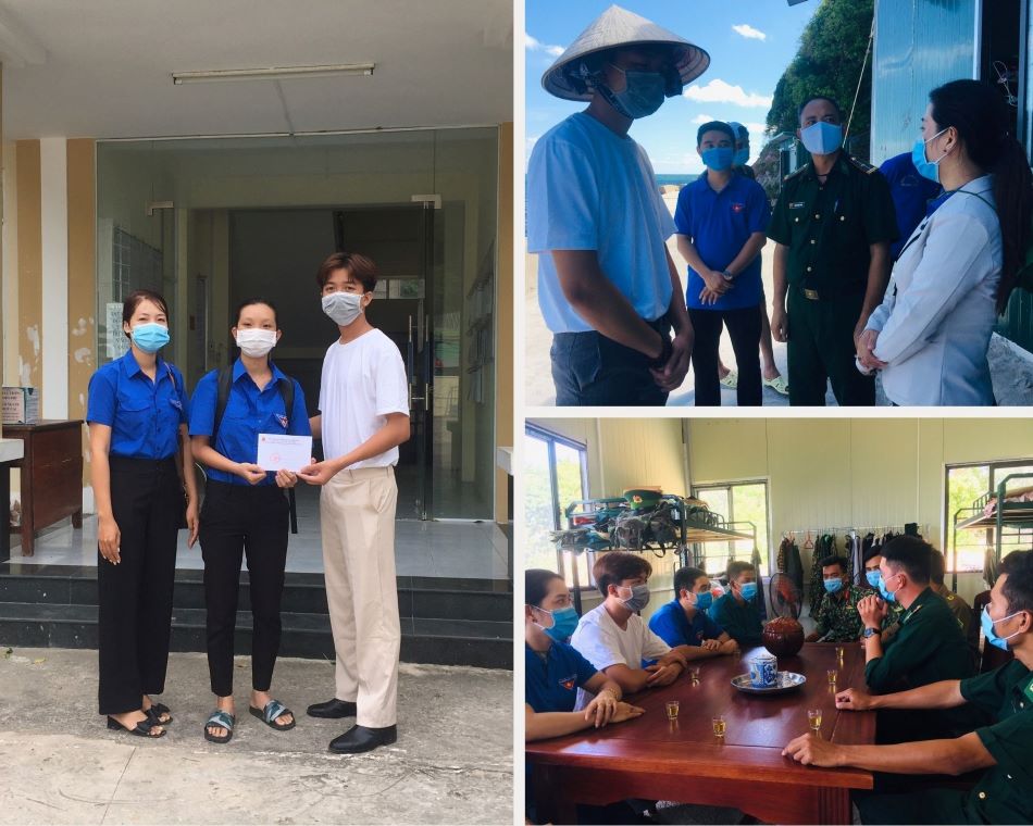 Bên cạnh những phần quà là lời thăm hỏi sức khỏe và động viên tinh thần mọi người