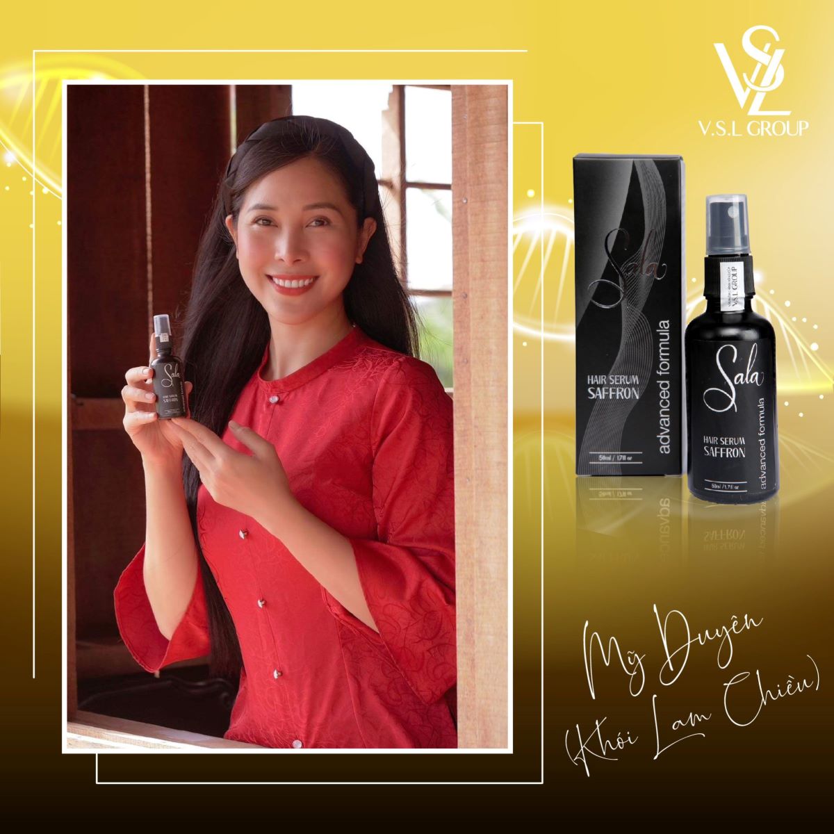 Hình ảnh Mỹ Duyên (Khói lam chiều) với mái tóc suôn dài sau khi sử dụng sản phẩm