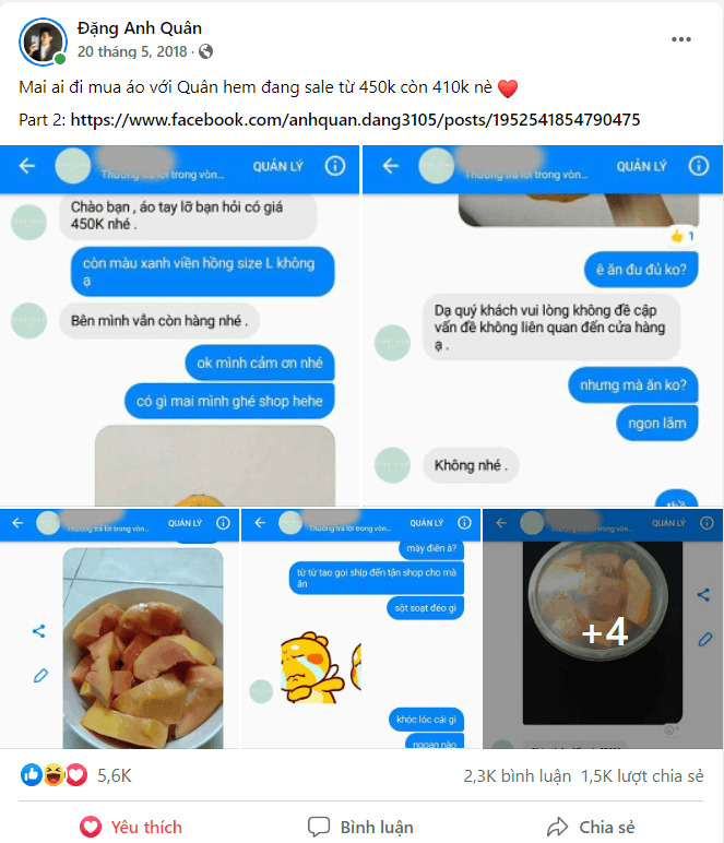 Những dòng tin nhắn hài hước khiến chủ shop bất lực