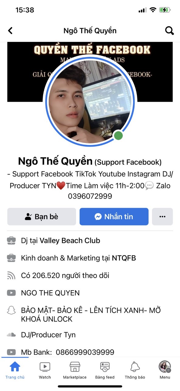 Lập trình viên Thế Quyền - Support Facebook