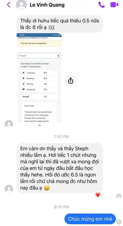 Phản hồi từ học viên