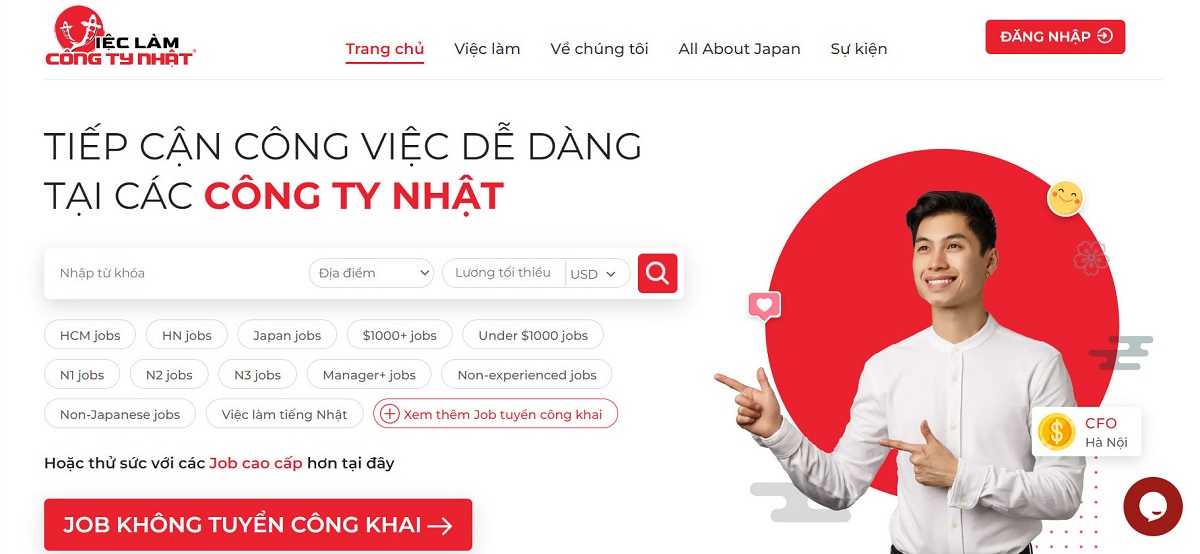 Nhanh tay trở thành ứng viên để có cơ hội là thành viên trong đại gia đình Việc Làm Công Ty Nhật