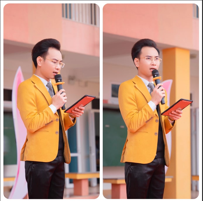 Anh làm MC Lễ Khai giảng năm học mới tại một trường Đại học