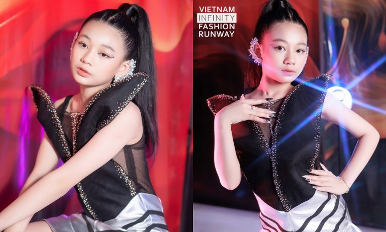 First-face Nguyễn Phan Bảo Ngọc gây ấn tượng với thần thái model trong VietNam Infinity Fashion Runway